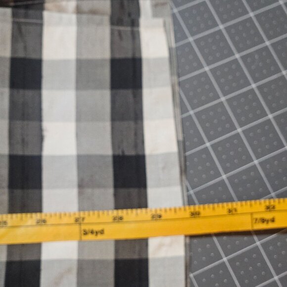 DIANE GILMAN  Collection Woman's  Black & Gray Plaid 100% Silk Long Sleeve Med - Picture 13 of 15